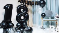 Backdate 1 Black Theme Th Birthday Balloon Decorations Black Birthday Decor