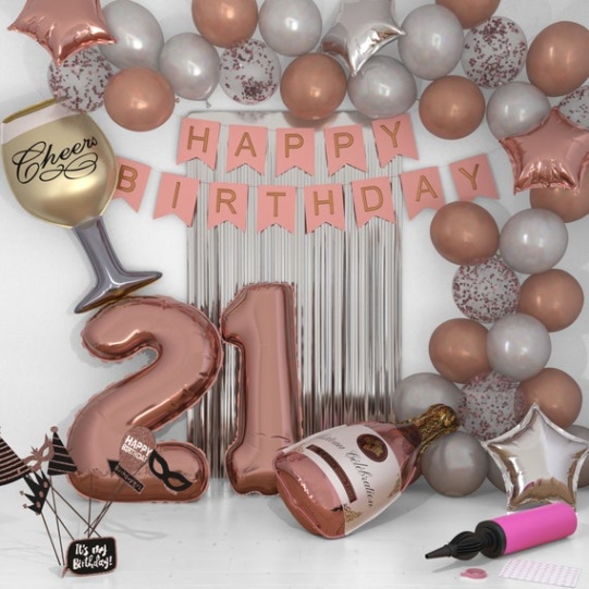 Backdate 2 St Birthday Decoration Rose Gold St Birthday Gift For Her