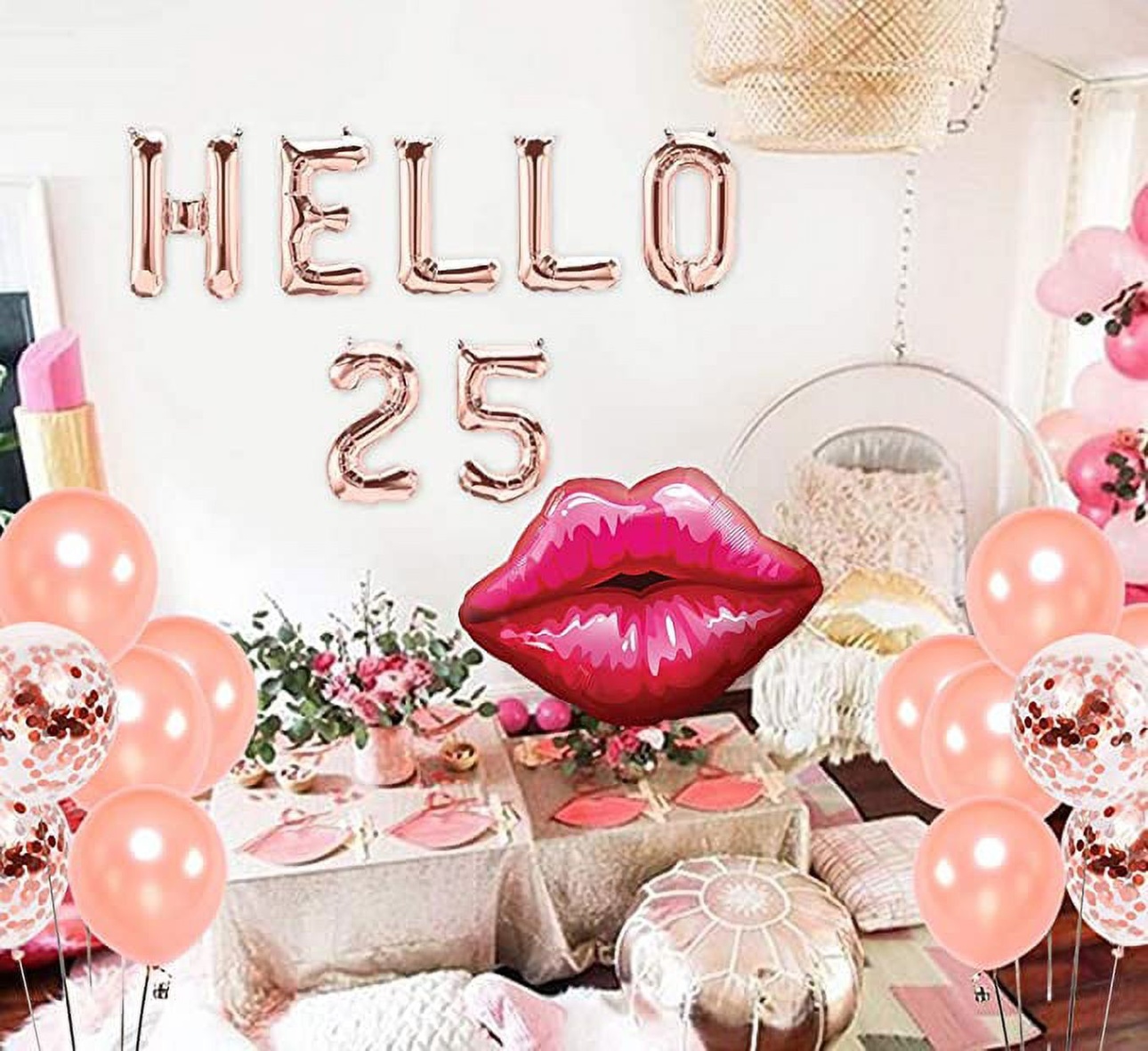 Backdate 3 Th Birthday Party Decorations Hello  Birthday Balloons Rose Gold For  Women Birthday Anniversary Party Decorations