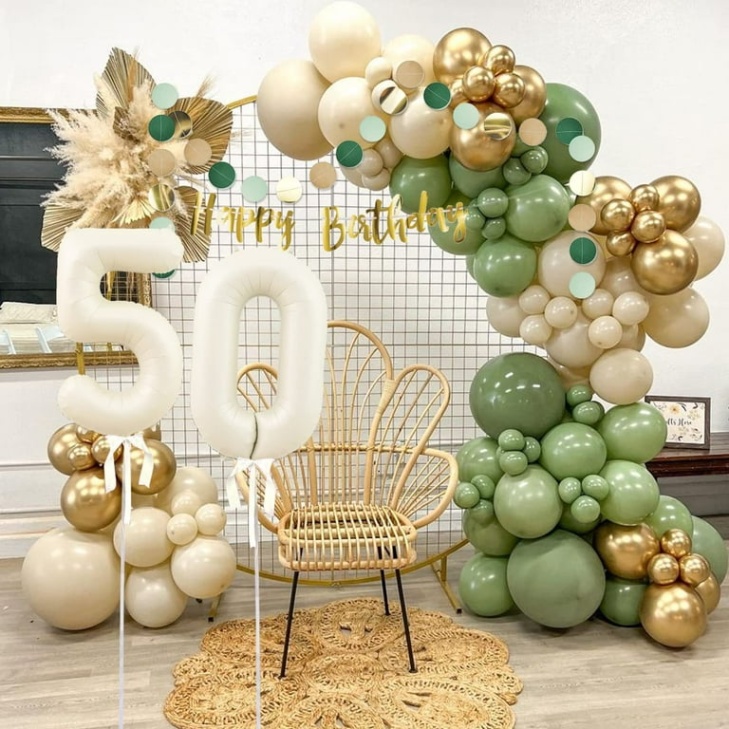 Backdate 4 GEEKEO Th Birthday Decorations, Sage Green Gold Birthday Party  Decorations For Men Women, Green And Beige Birthday Party Supplies, Happy  Birthday