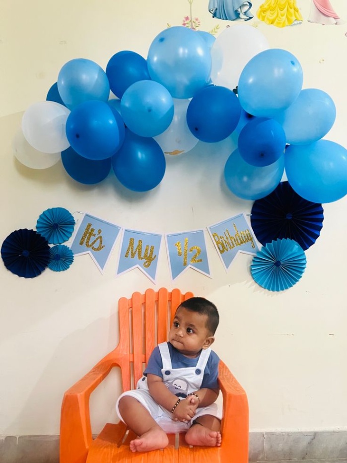 Backdate 5 Th Month Birthday Idea  Boy Birthday Decorations, Baby Birthday