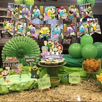 Niche Utama 1 Big City Greens Birthday Party Decorations, Big City Greens Themed Party  Supplies With Happy Birthday Banner, Cake Topper, Cupcake Toppers, Balloons