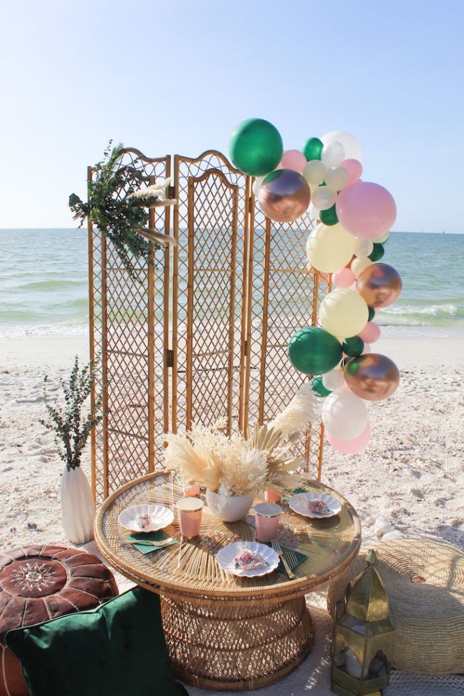 Niche Utama 1 Kara's Party Ideas Pink & Green Boho Beach Party  Kara's Party Ideas