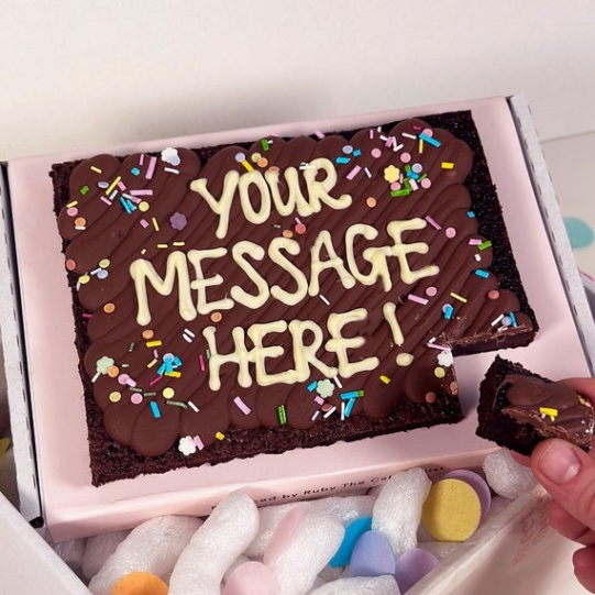 Niche Utama 1 Personalised Brownie Slab / Happy Birthday Brownie / Postal