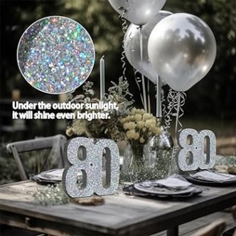 Niche Utama 1 Silver Glitter Number  Sign Birthday Decorations,th Birthday  Centerpieces For Table Decorations,th Anniversary Decorations,Number   Table