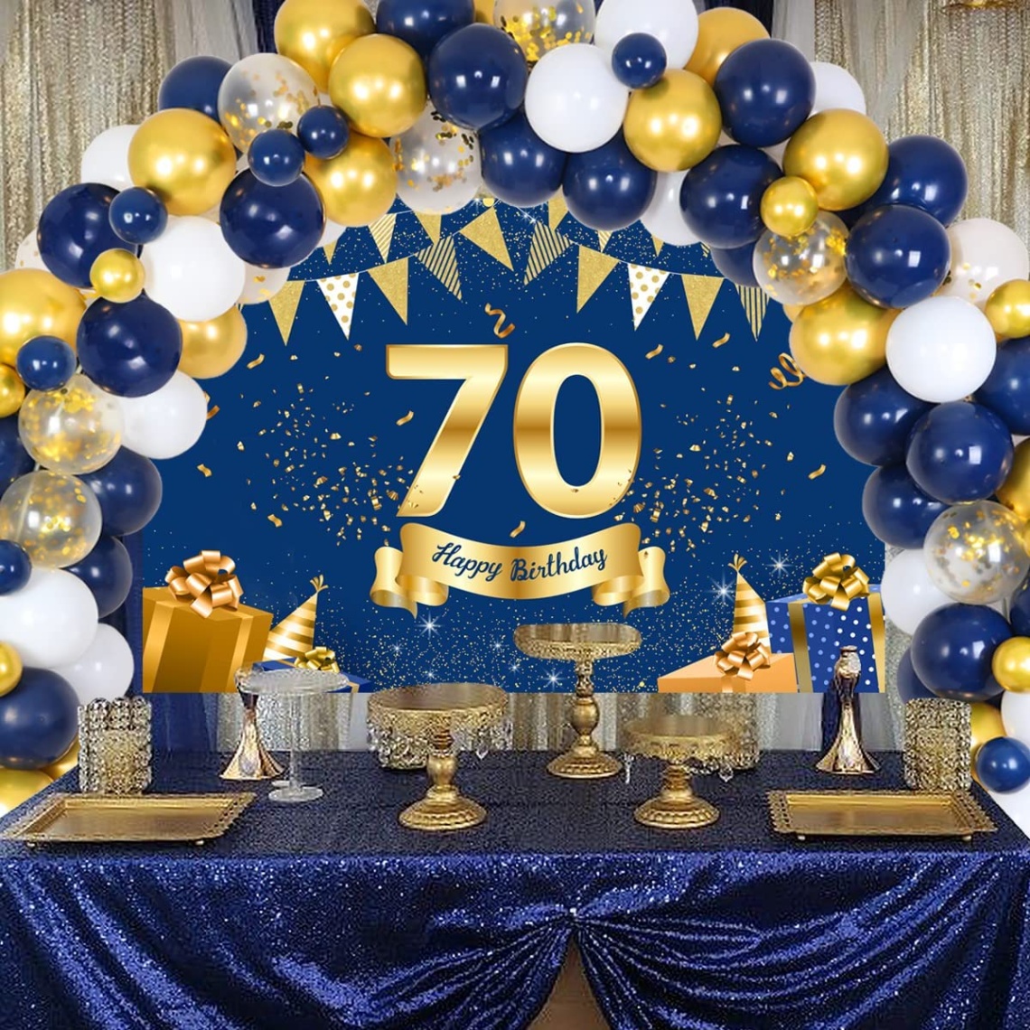 Niche Utama 1 Th Birthday Decorations For Men Or Women Navy Blue And Gold Balloon  Garland Arch Kit Happy Th Birthday Backdrop For  Years Old Birthday  Party