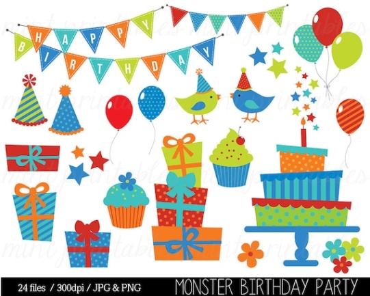 Niche Utama 2 Birthday Clipart, Birthday Clip Art, Bunting Clipart, Birthday Party,  Birthday Cake, Invitation - Commercial & Personal - BUY  GET  FREE!