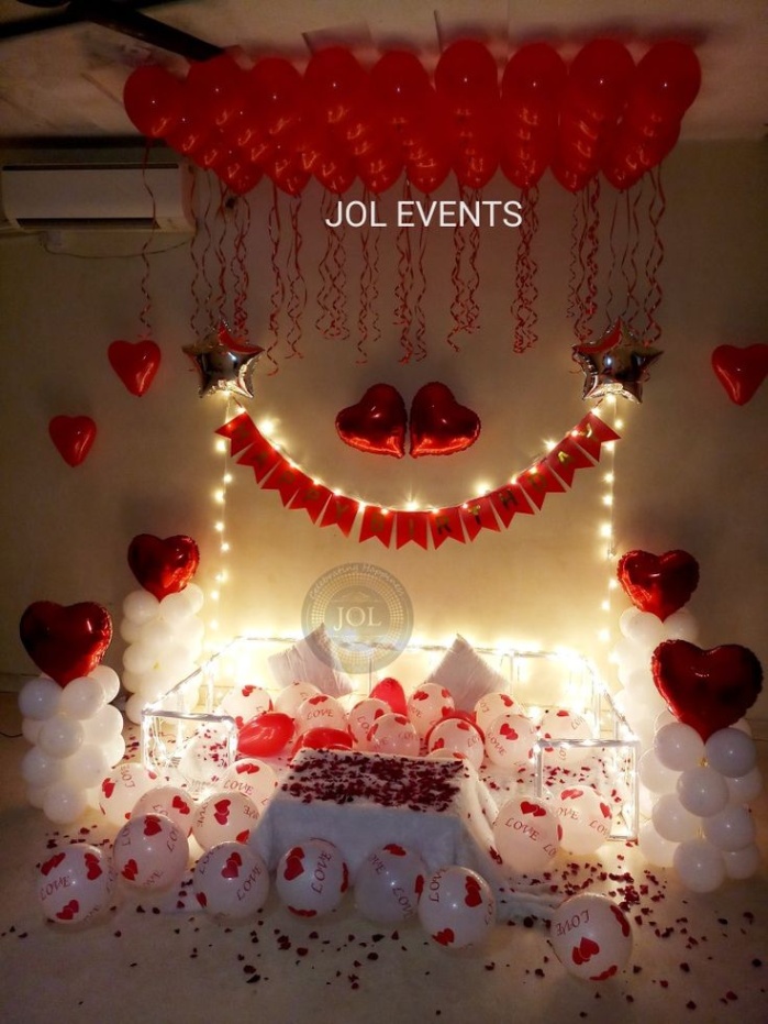 Niche Utama 2 Birthday Surprise Room Decoration At Home For HUSBAND, Romantic