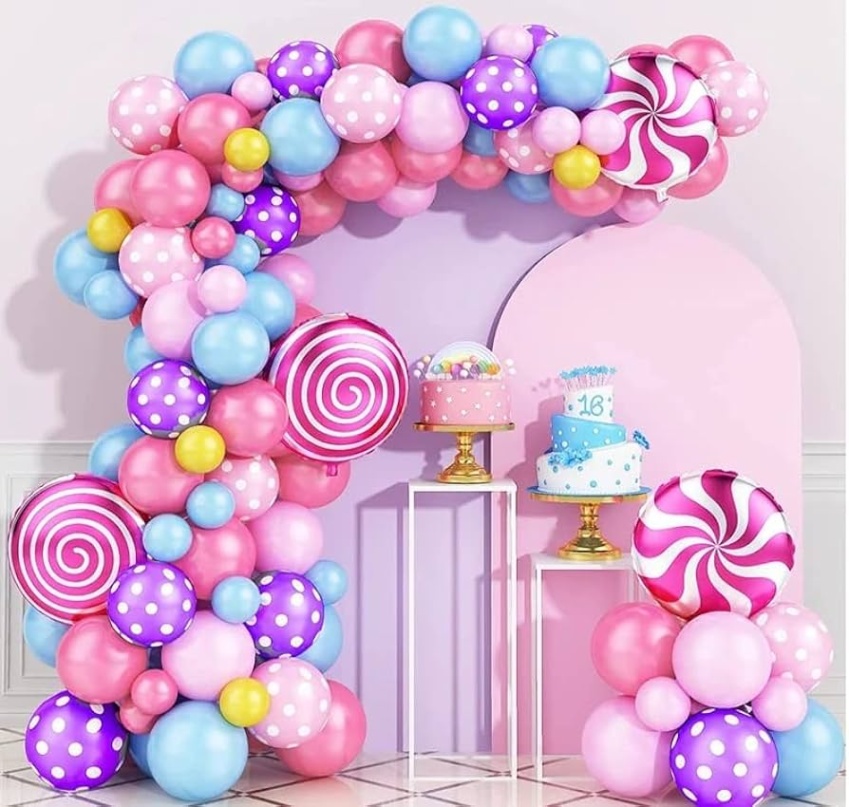 Niche Utama 2 Candyland Balloon Garland Kit,Pcs Pastel Rainbow Birthday Party  Decorations For Baby Shower Wedding Macaron Theme Supplies