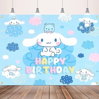 Niche Utama 2 Cinnamoroll Birthday Decorations, Party Supplies Set Include Banner,  Backdrop, Balloons, Hanging Swirls, Cake Cupcake Toppers, Tablecloth For  Kids