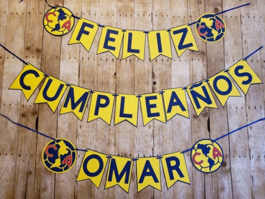 Niche Utama 2 Club America Birthday Banner Soccer Decorations Futbol Club America