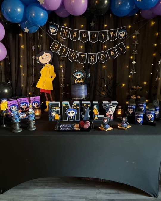 Niche Utama 2 Coraline Birthday Party, Coraline Decoration, Coraline Banner