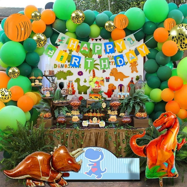 Niche Utama 2 Dinosaur Birthday Party Decorations, Dino Supplies Balloons Happy Banner  For Decoration, Boy's Birthday, Theme Party, Jurassic Theme Party