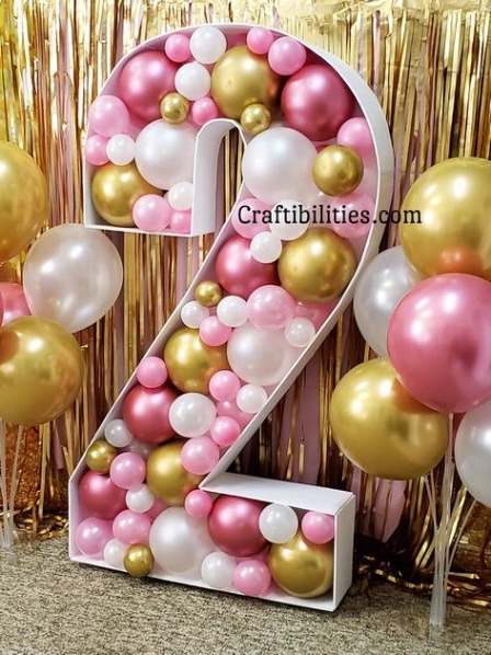 Niche Utama 2 DIY Nd Birthday Balloon Mosaic - Pink & Gold Theme