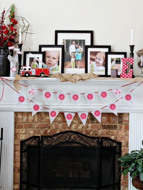 Niche Utama 2 Firetruck Birthday Party Ideas  Photo  Of   Mantle Decor