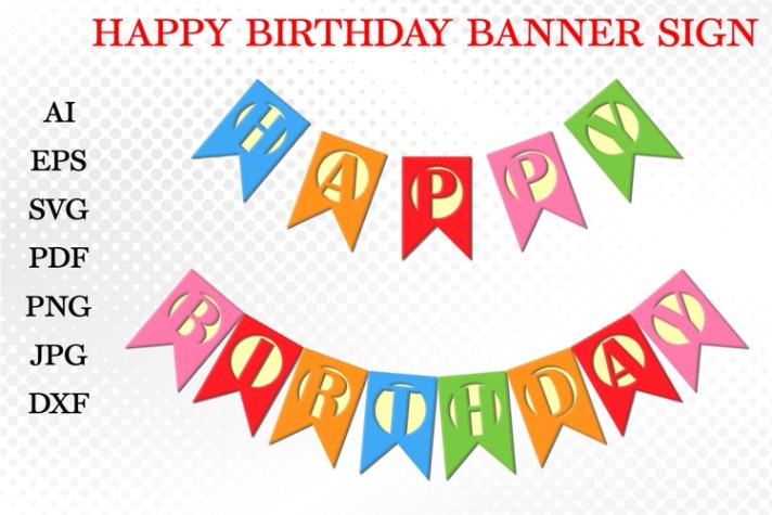 Niche Utama 2 Happy Birthday SVG, Banner Sign SVG, Banner Sign Decorations