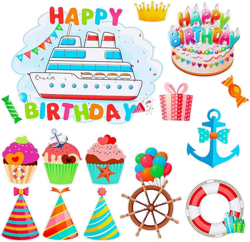 carnival cruise birthday decorations Niche Utama 2  Pcs Birthday Cruise Door Magnets Funny Car Magnets Ship Cruise Door  Decorations Magnet Stickers Birthday Fridge Decor Magnets for Carnival  Cruise