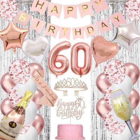 Niche Utama 2 Th Birthday Decorations For Woman - Rose Gold  Birthday Party  Decoration, Th Happy Birthday Banner Sash Kits Balloons Decoration For  Girls Th